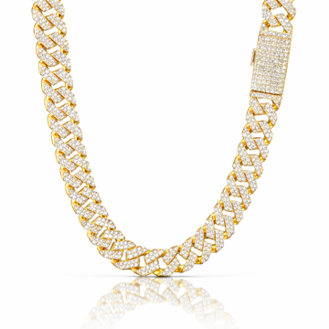 991052| 925 Silver Moissanite 12mm Cuban Chain