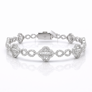 963921 | CZ Brass Rhodium Bracelet