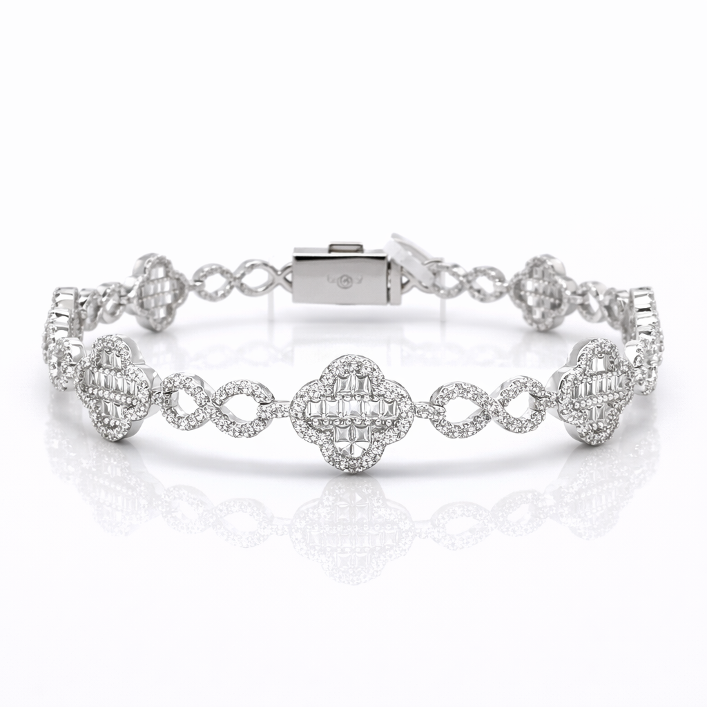 963921 | CZ Brass Rhodium Bracelet