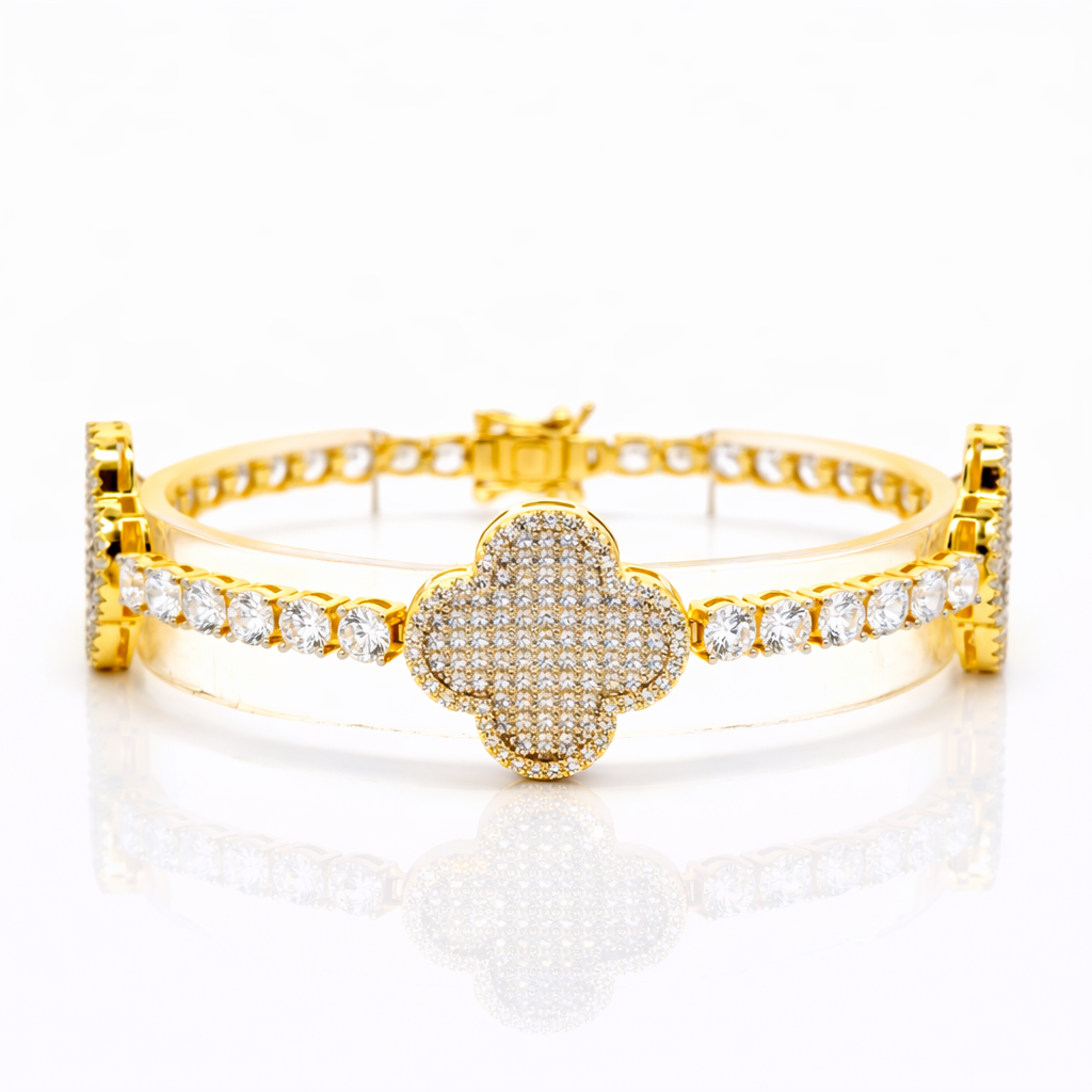 963942 | CZ Brass Gold Bracelet
