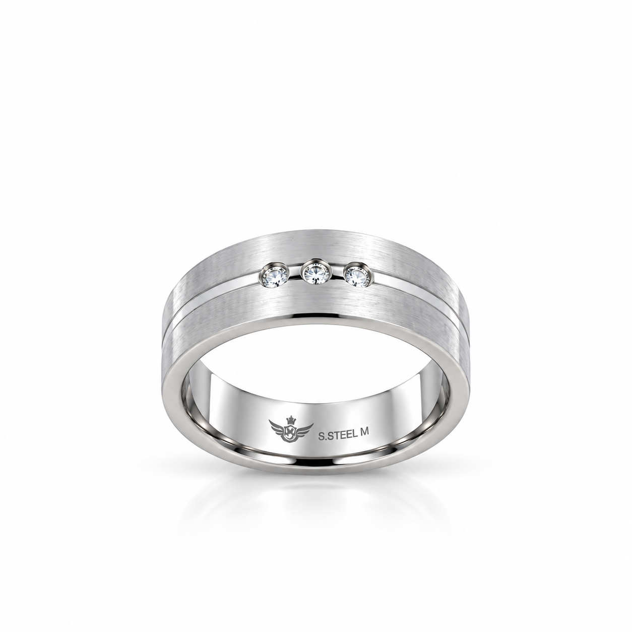 9312361 | Steel Moissanite Rhodium Ring