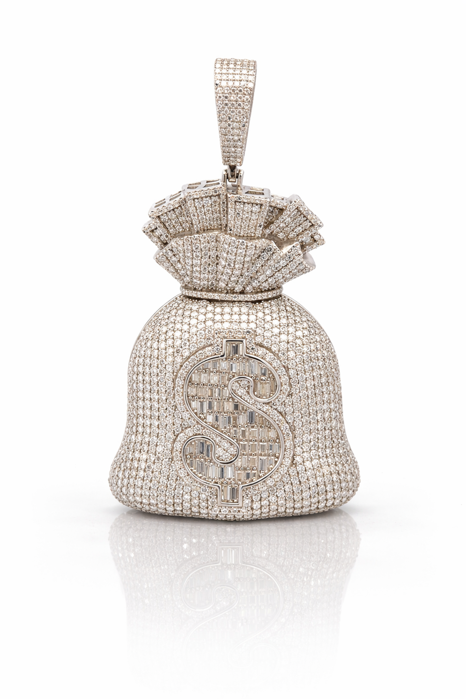 9910391 | 14.82ctw VVS 925 Moissanite Rhodium Pendant