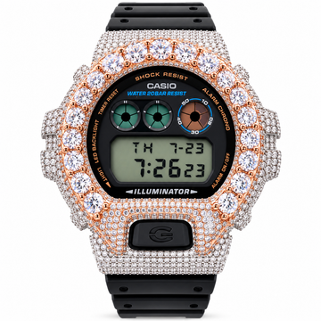 5903018 | 925 Silver Moissanite TT Rose Gold Solitaire Bezel G-Shock Watch