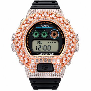5903118 | 925 Silver Moissanite TT Rose Gold Jubilee Bezel G-Shock Watch