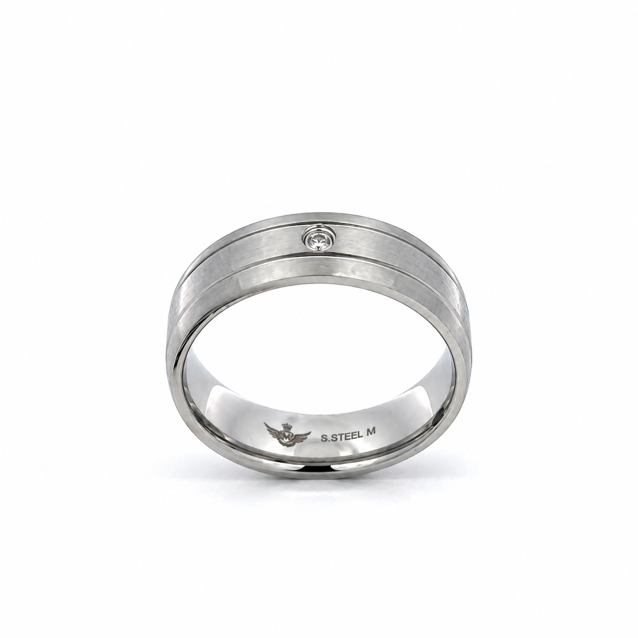 9312331 | Steel Moissanite Rhodium Ring