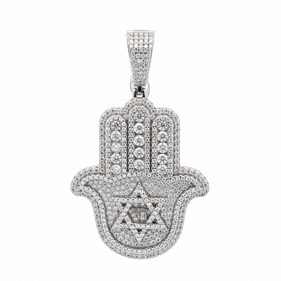 9912101 | 3.62 CTW 925 Silver Moissanite Rhodium Pendant