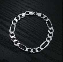 Silver Plated Solid Brass Classic Korean Figaro Bracelet