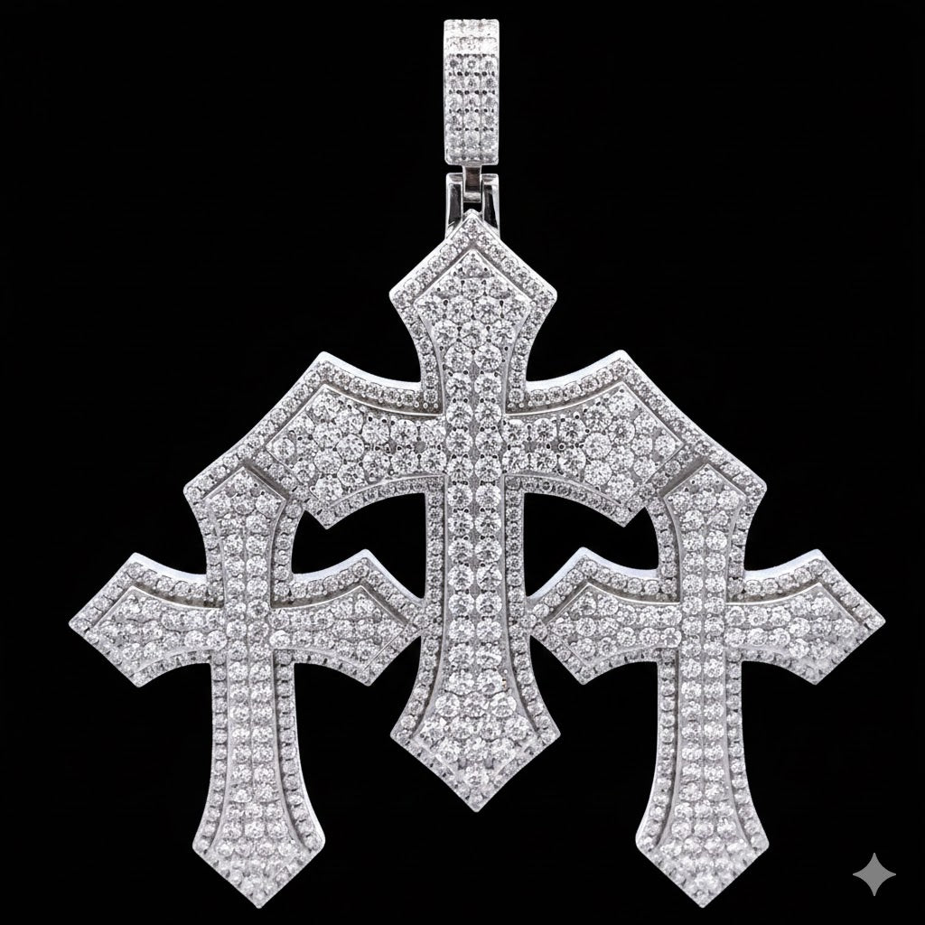 9910651 | 925 Silver Moissanite Rhodium Pendant