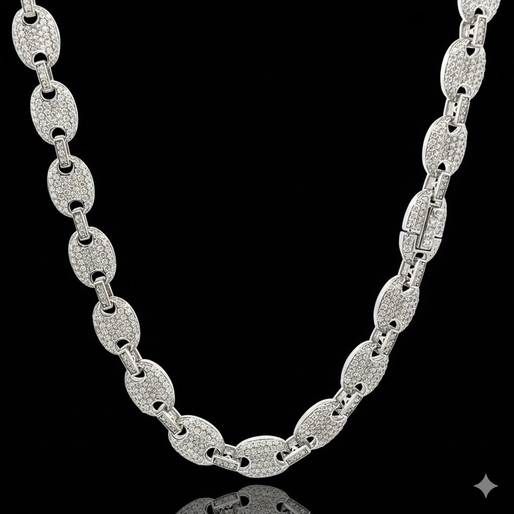 SUBLIME 8MM RHODIUM MOISSANITE ICED OUT CHAIN  |  996481