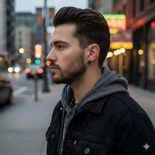 9212543 | 925 Silver CZ Black Earrings