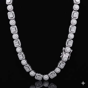 ASVARA 7MM RHODIUM MOISSANITE ICED OUT CHAIN  |  995821