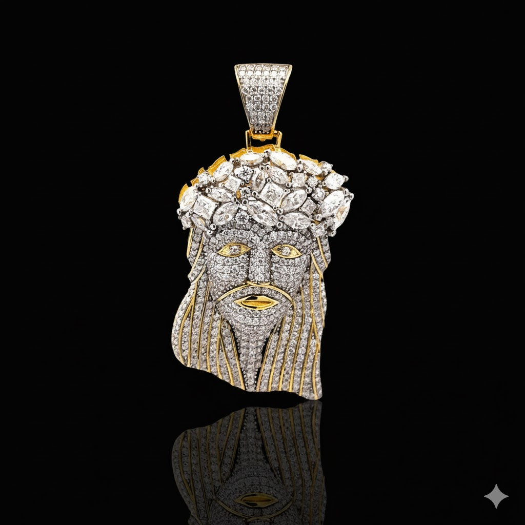 ZAYA 4.91 CTW 925 CZ MOISSANITE GOLD ICED OUT PENDANT I 994582