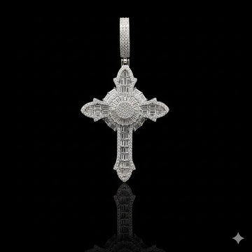 PIETISTIC 9.39 CTW 925 CZ MOISSANITE RHODIUM ICED OUT PENDANT I 997481