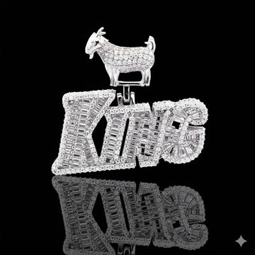 KING 4.53 CTW 925 CZ MOISSANITE RHODIUM ICED OUT PENDANT I 997311