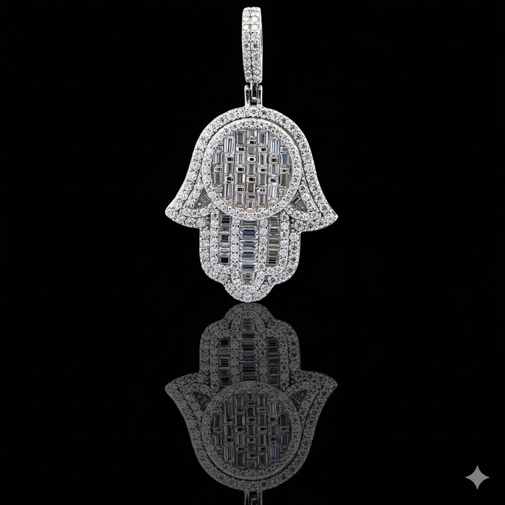 DEVOUT 2.61 CTW 925 MOISSANITE RHODIUM ICED OUT PENDANT I 997261