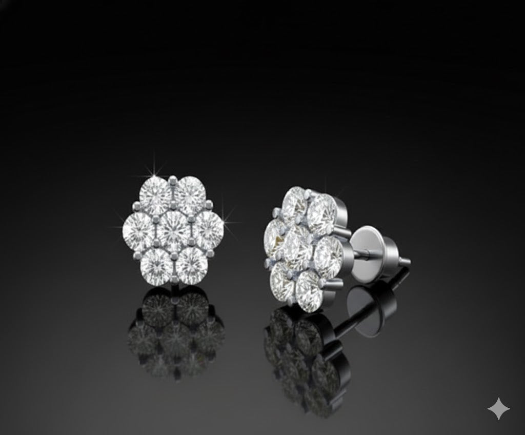 980341 | 1.05ctw VS/D 925 LGD Diamond Rhodium Earrings