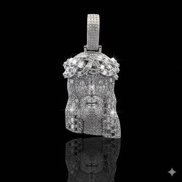 ALTHEA 8.87 CTW 925 CZ MOISSANITE RHODIUM ICED OUT PENDANT I 996761