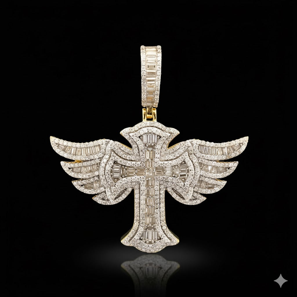 MIRAGEST 3.7 CTW 925 CZ GOLD RHODIUM PENDANT I 995792