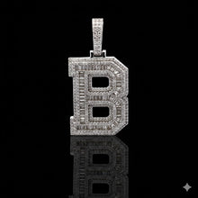 999771 | 3.17ctw VVS/D 925 Moissanite Initial B Rhodium Pendant