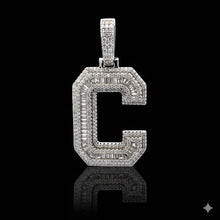 999781 | 1.92ctw VVS/D 925 Moissanite Initial C Rhodium Pendant