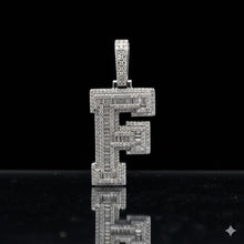 999811 | 2.09ctw VVS/D 925 Moissanite Initial F Rhodium Pendant