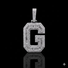 999821 | 2.45ctw VVS/D 925 Moissanite Initial G Rhodium Pendant