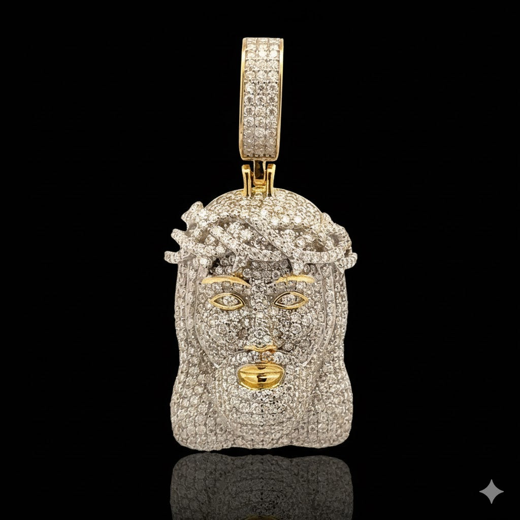 QUASAR 4.27 CTW 925 CZ MOISSANITE GOLD PENDANT I 995762