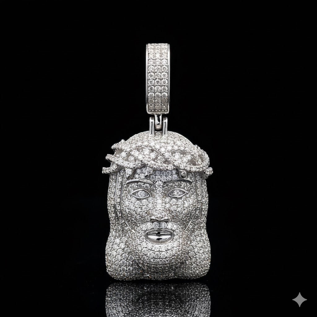 QUASAR 4.27 CTW 925 CZ MOISSANITE RHODIUM PENDANT I 995761