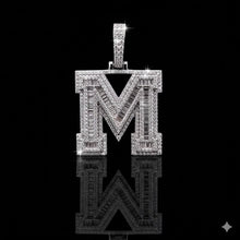 999881 | 2.94ctw VVS/D 925 Moissanite Initial M Rhodium Pendant