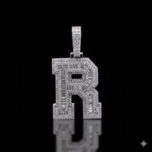 999931 | 2.39ctw VVS/D 925 Moissanite Initial R Rhodium Pendant