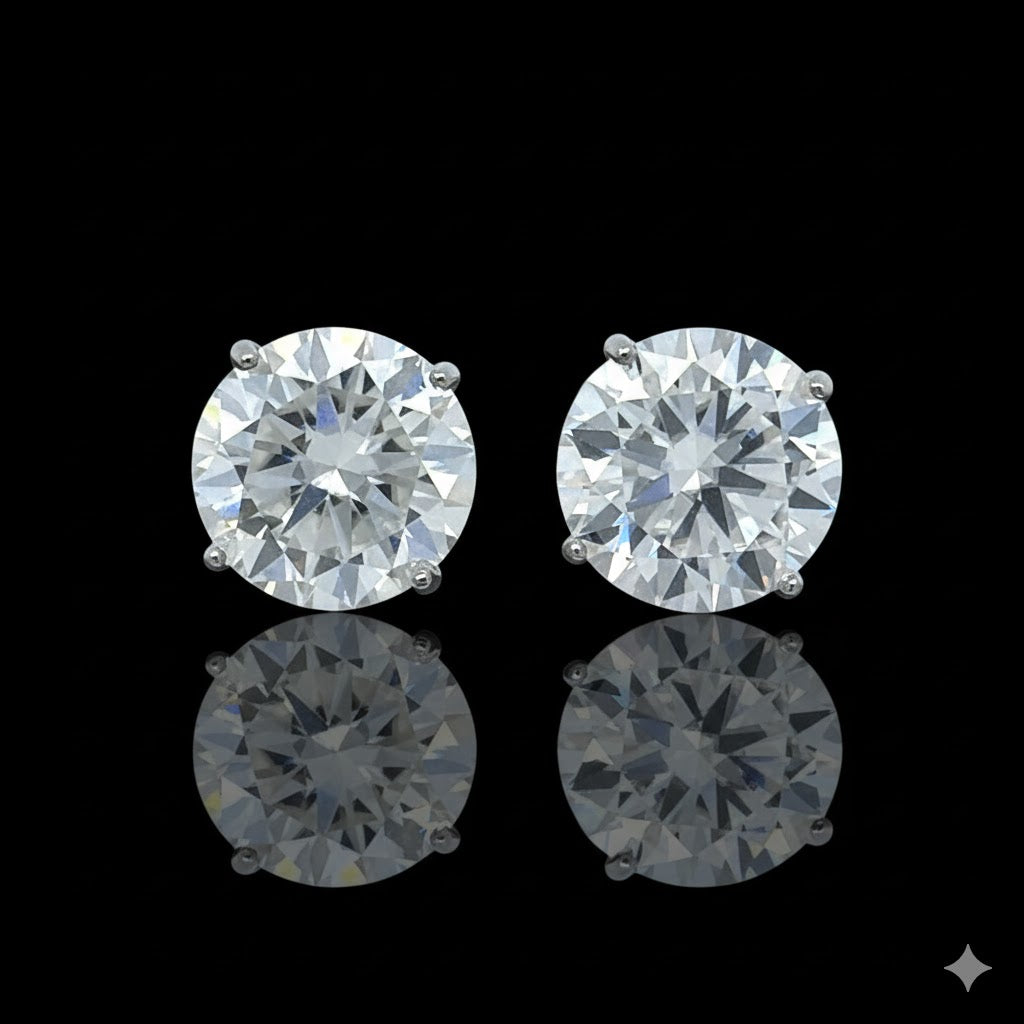 ELWA 4.0 CTW 925 RHODIUM MOISSANITE ICED OUT EARRING | 991031