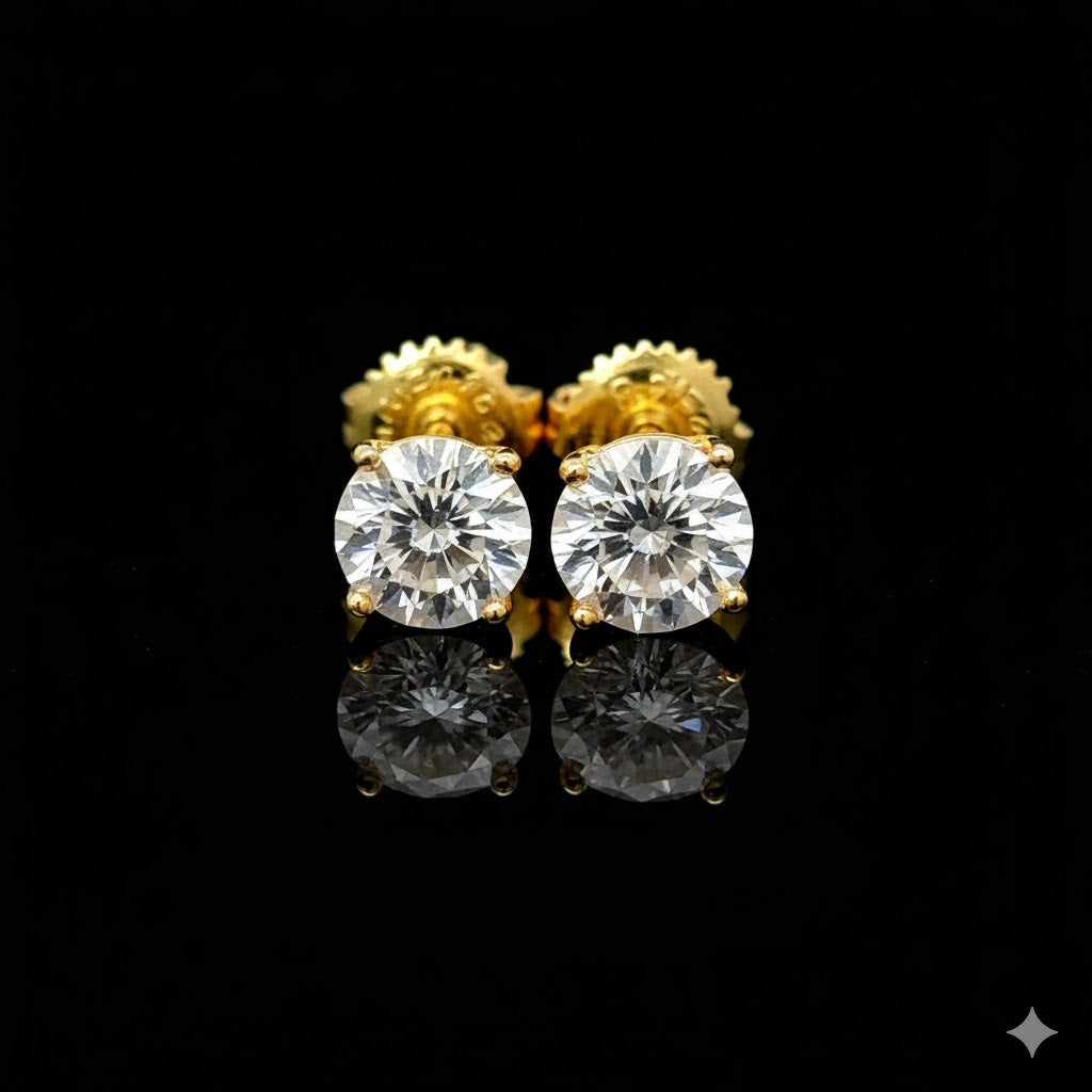 ZYRIEL 0.5 CTW 925 GOLD MOISSANITE ICED OUT EARRING | 991002