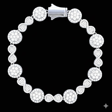 9910591 | 925 Silver Moissanite 10mm Rhodium Bracelet