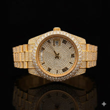 HADRIA STEEL GOLD MOISSANITE WATCH ICED OUT I 590072
