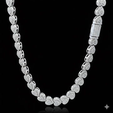 NERIS 7MM RHODIUM MOISSANITE ICED OUT CHAIN  |  996781