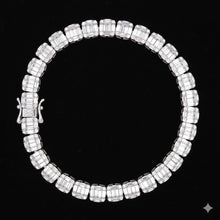 998721 | 925 Silver Moissanite Cuban 7mm Rhodium Bracelet