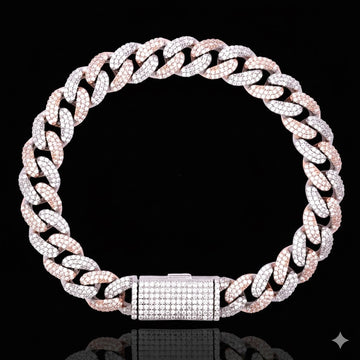 9986919 | 925 Moissanite 1link RP + 1 link Rose Gold Bracelet