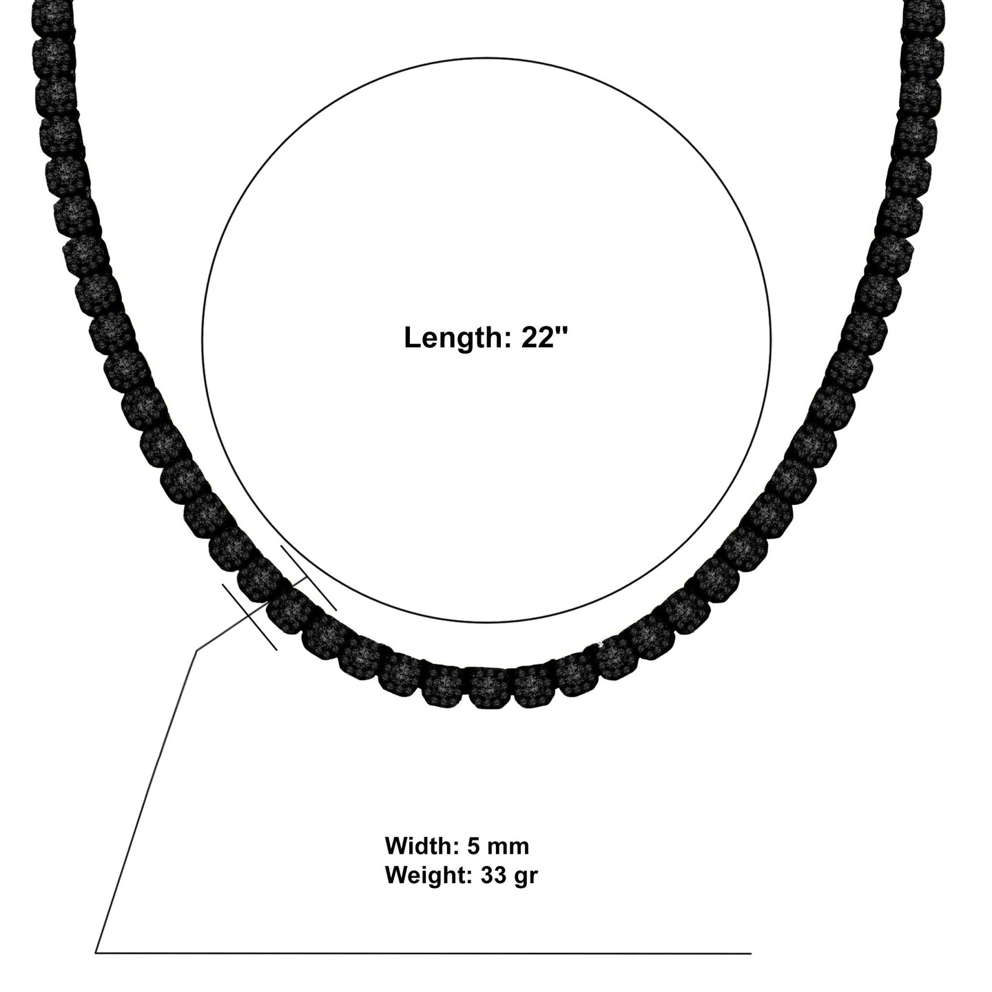 ICECUBE 5 MM 925 SILVER SQUARE TENNIS CHAIN | 9210063