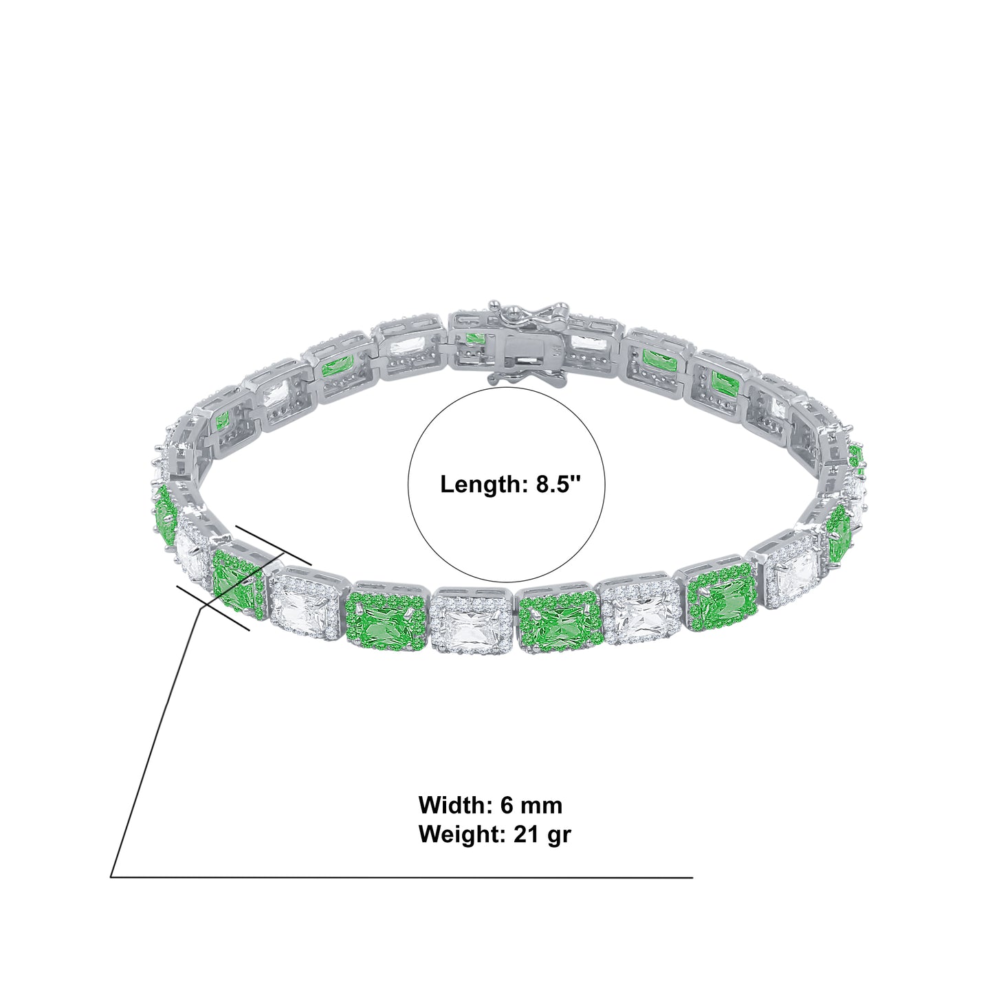 SHOWY 6MM SQUARE TENNIS BRACELET I 9622222