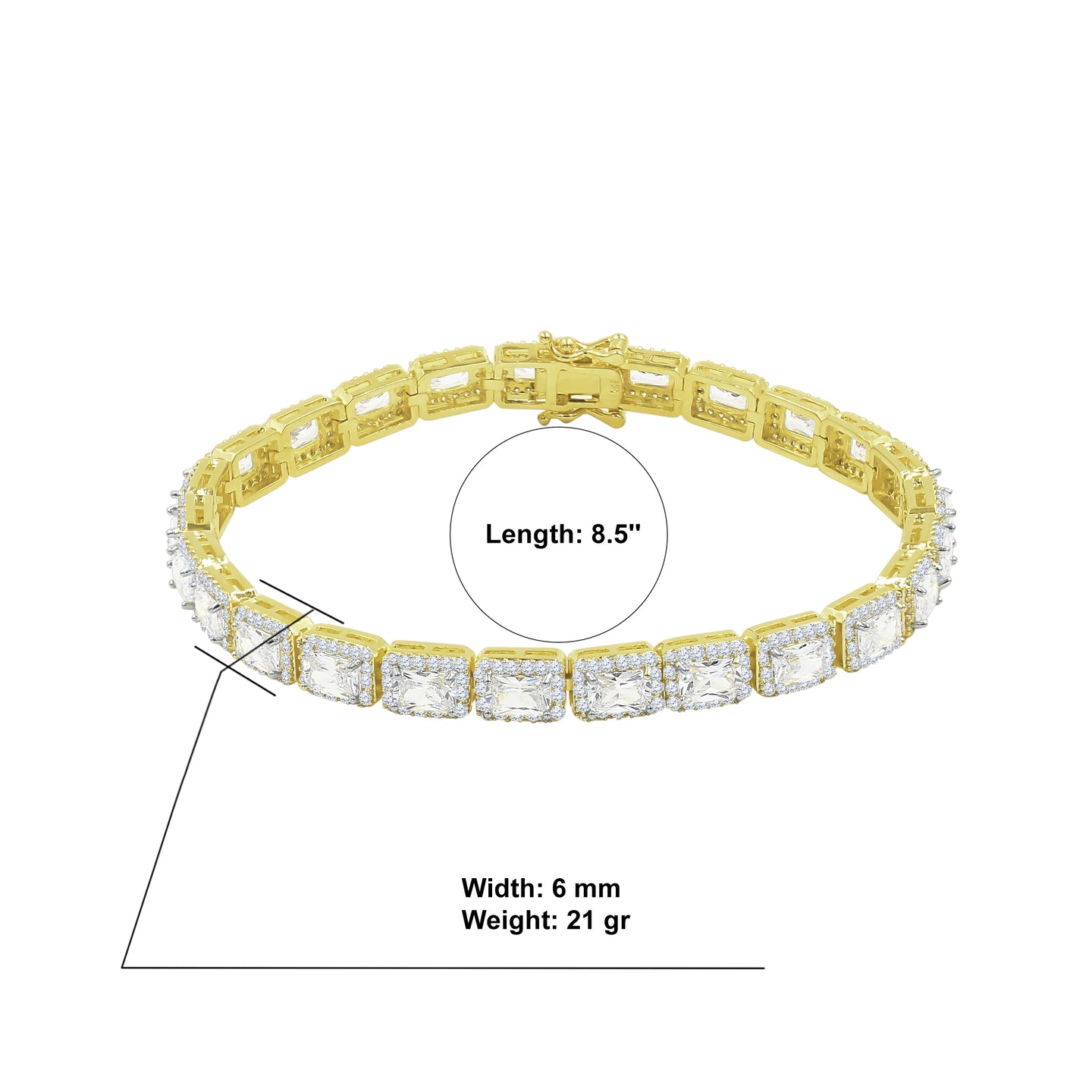 SHOWY 6MM SQUARE TENNIS BRACELET I 962222