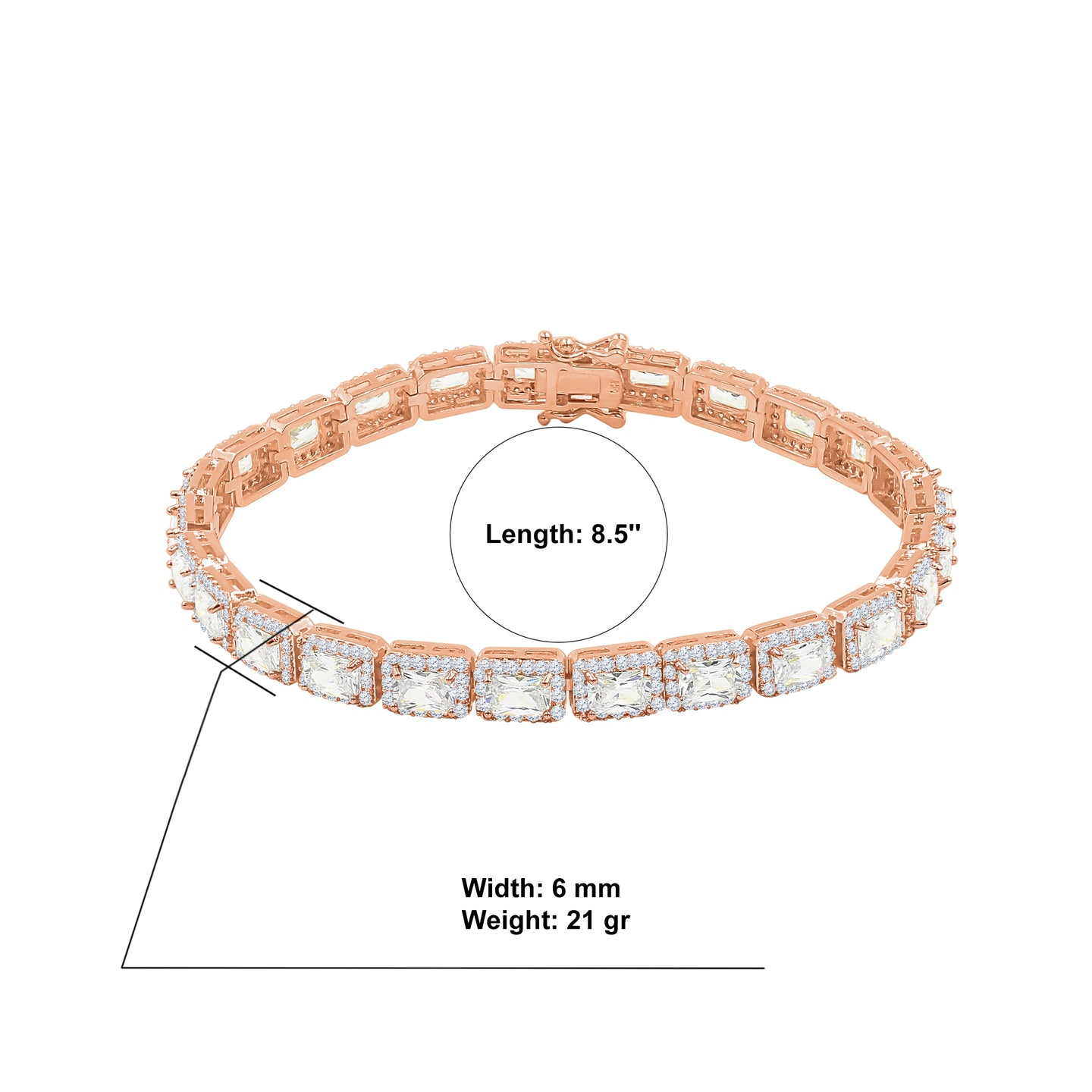 SHOWY 6MM SQUARE TENNIS BRACELET I 962225