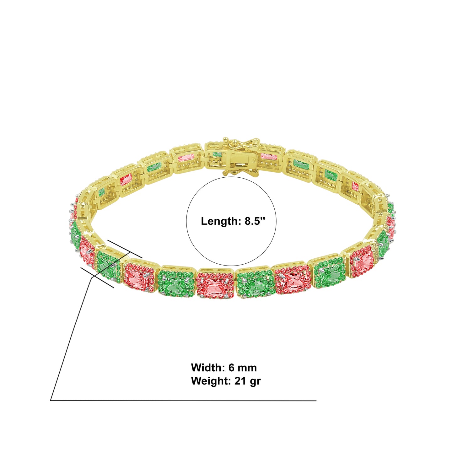 SHOWY 6MM SQUARE TENNIS BRACELET I 962228