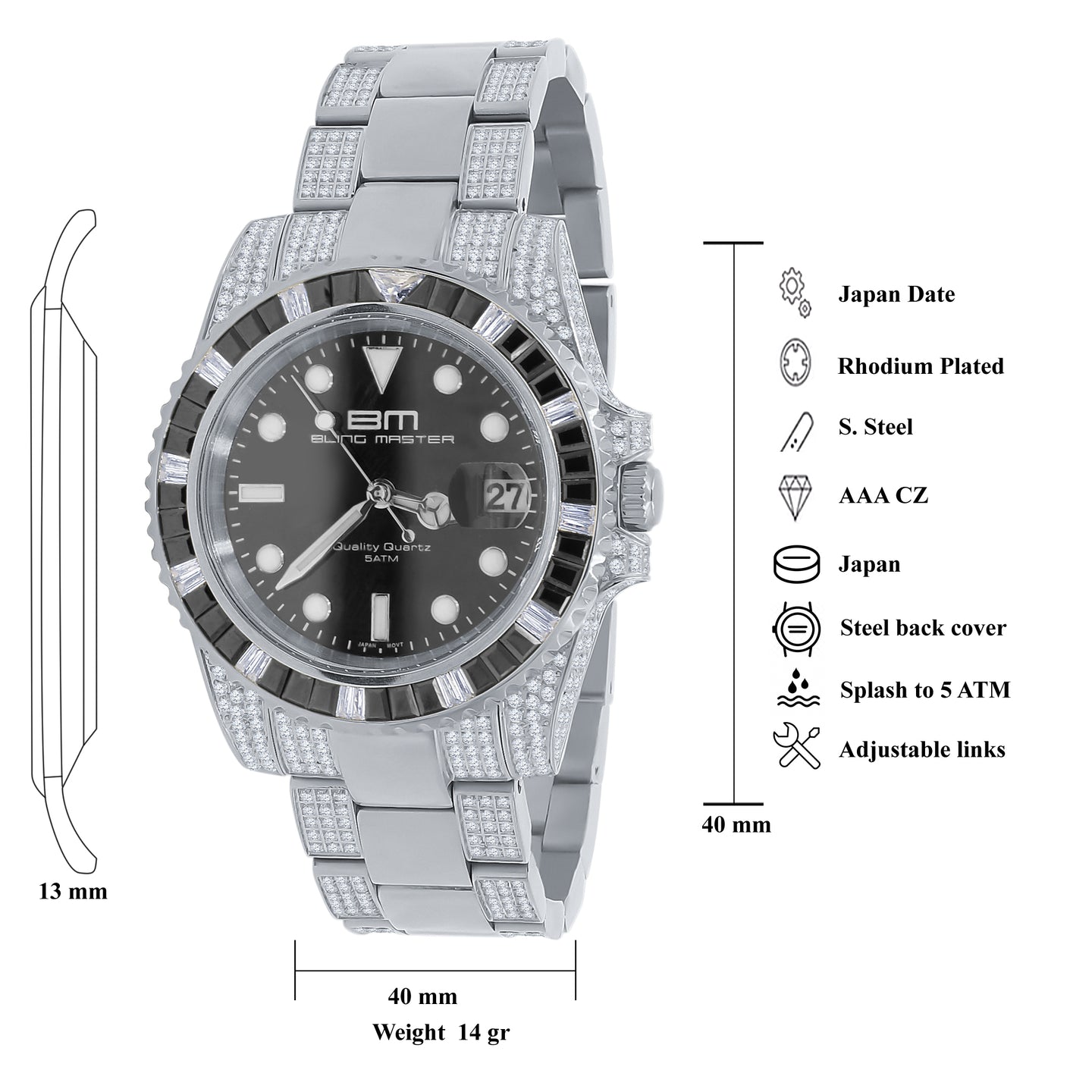 SONAR Steel CZ Watch | 530347