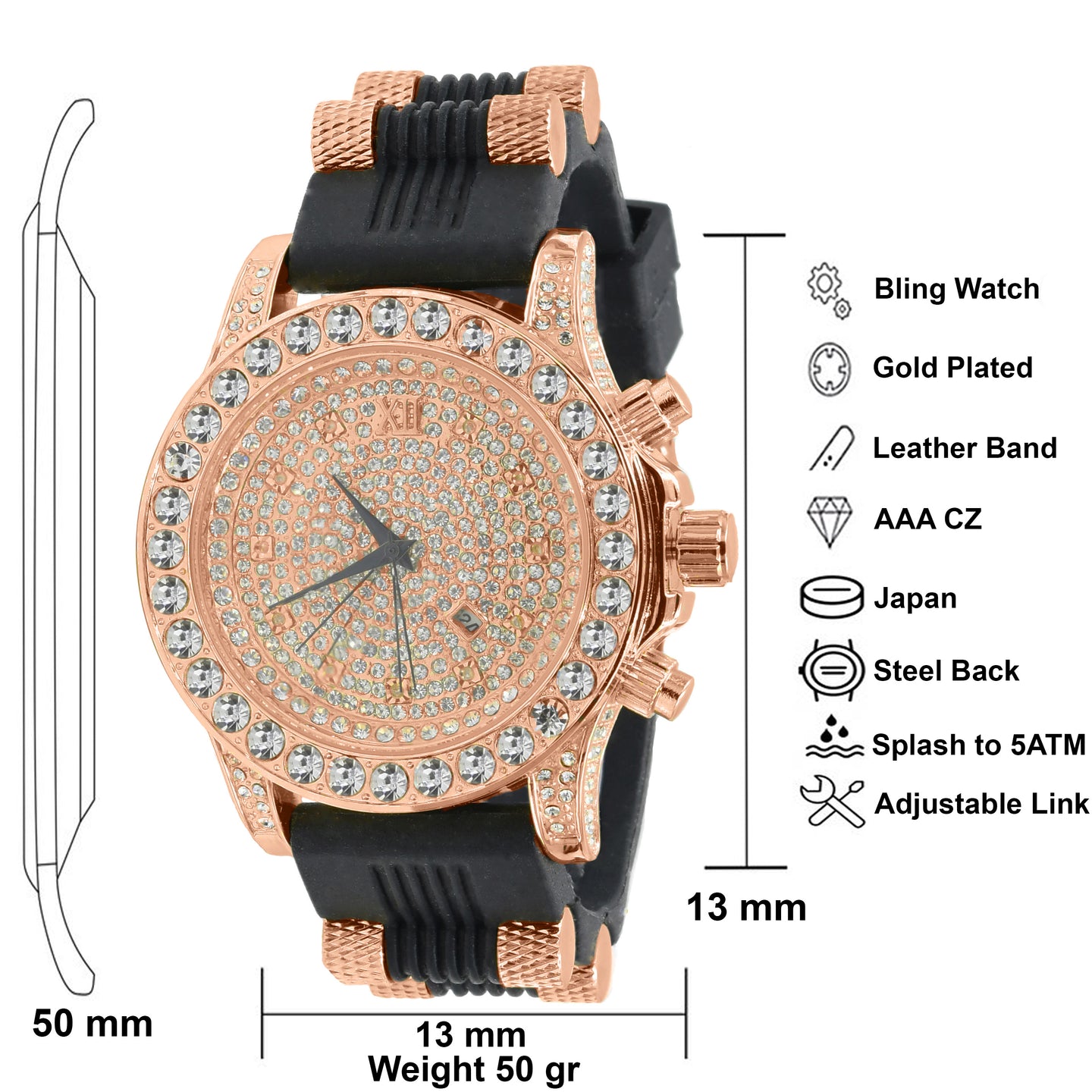 ICE MASTER BLING LEATHER BAND | 562615