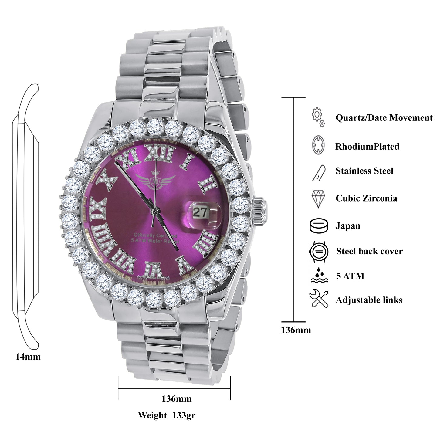 OVERLORD Steel CZ Watch | 5303560