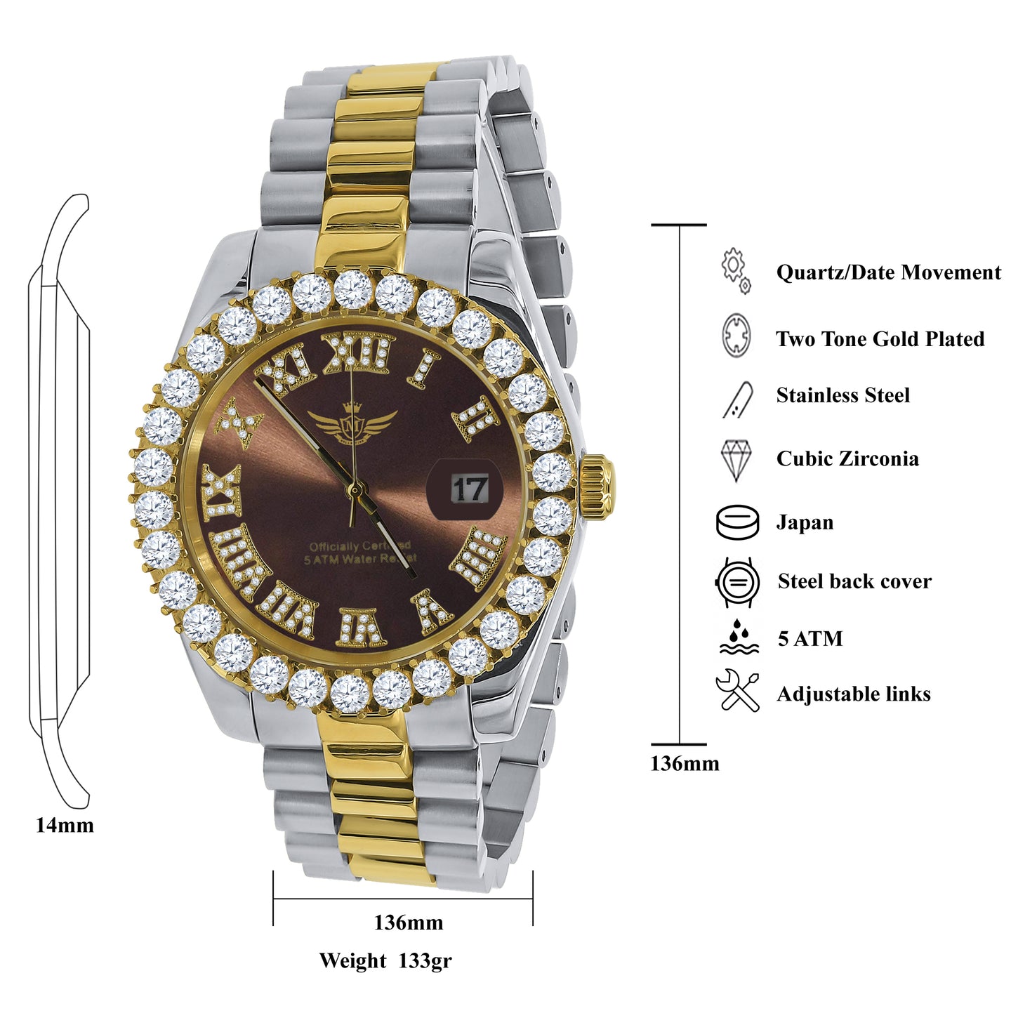 OVERLORD STEEL CZ WATCH | 5303549