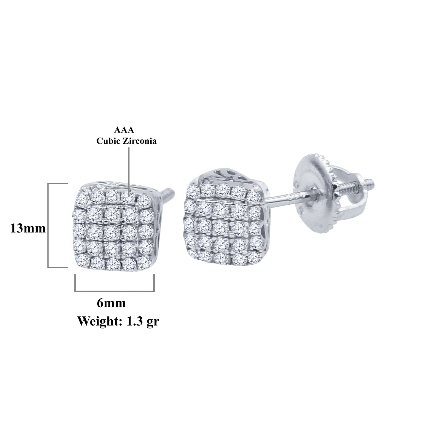 Deluxe Screw back earrings- 925 SILVER EARRINGS I 9211691