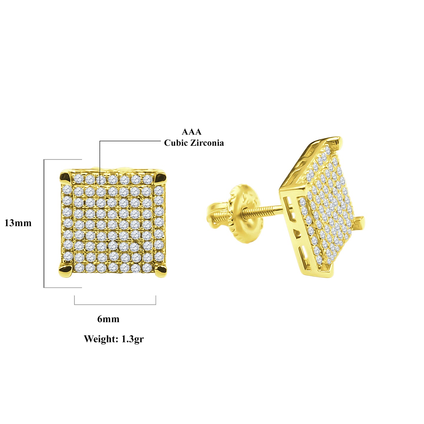 SLAB SCREW BACK EARRINGS | 9212932