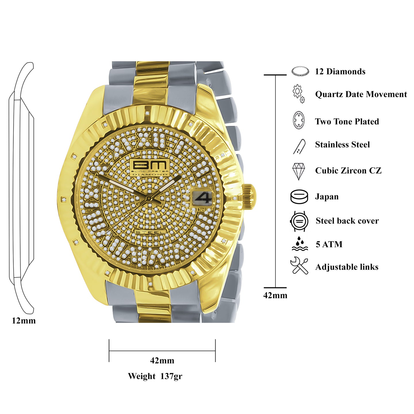 ADMIRALTY 12 DIAMOND STAINLESS STEEL WATCH | 5304142