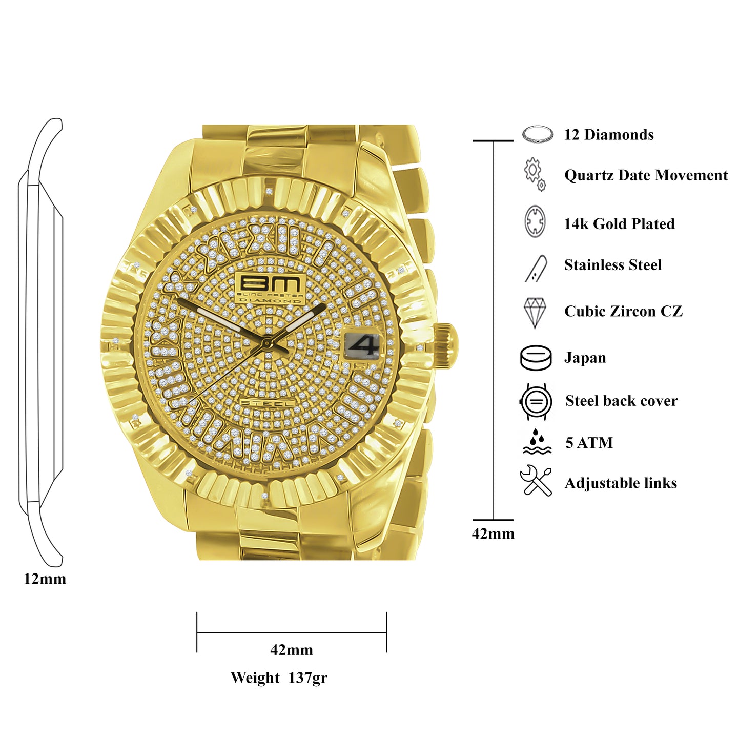ADMIRALTY 12 DIAMOND STAINLESS STEEL WATCH | 530412